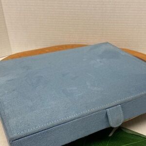 Reed & Barton Faux Suede Travel Jewelry Organizer Box